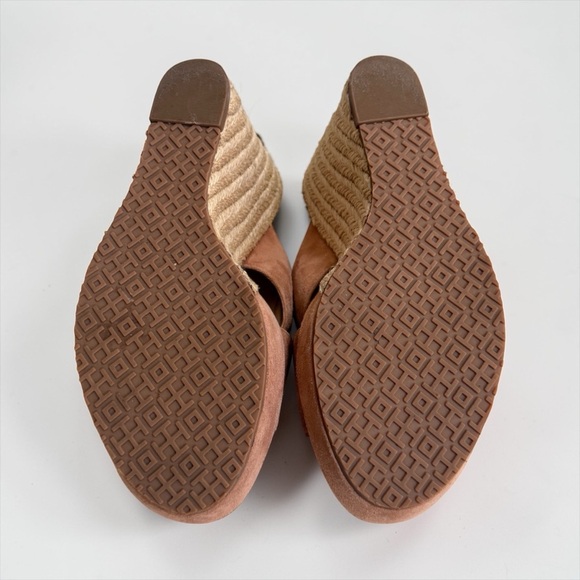 Tory Burch Women’s Suede Espadrille Wedge Slide Sandals in Brick! Size 6.5 - Picture 8 of 12